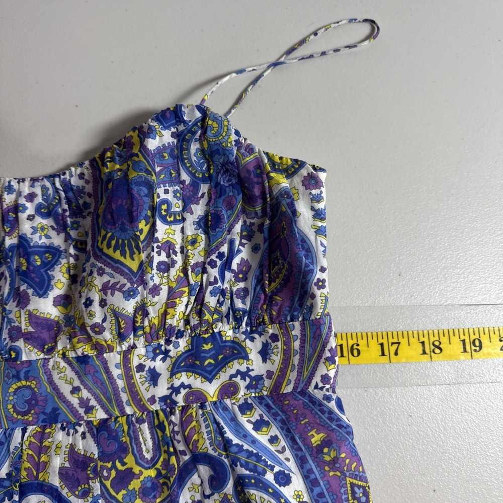 Lauren Ralph Lauren Maxi Dress Womens 8 Paisley Lined Tiered Silk Cotton Summer - Picture 13 of 14